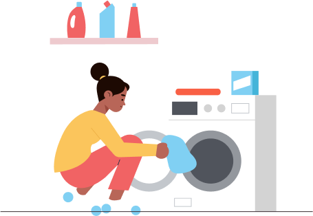 a lady doing laundry