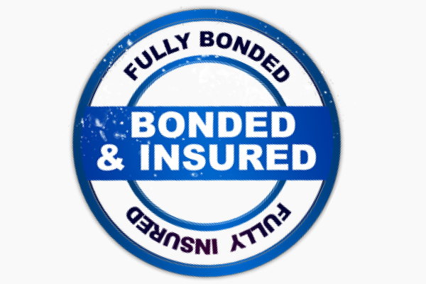 a stamp of fully insured and bonded